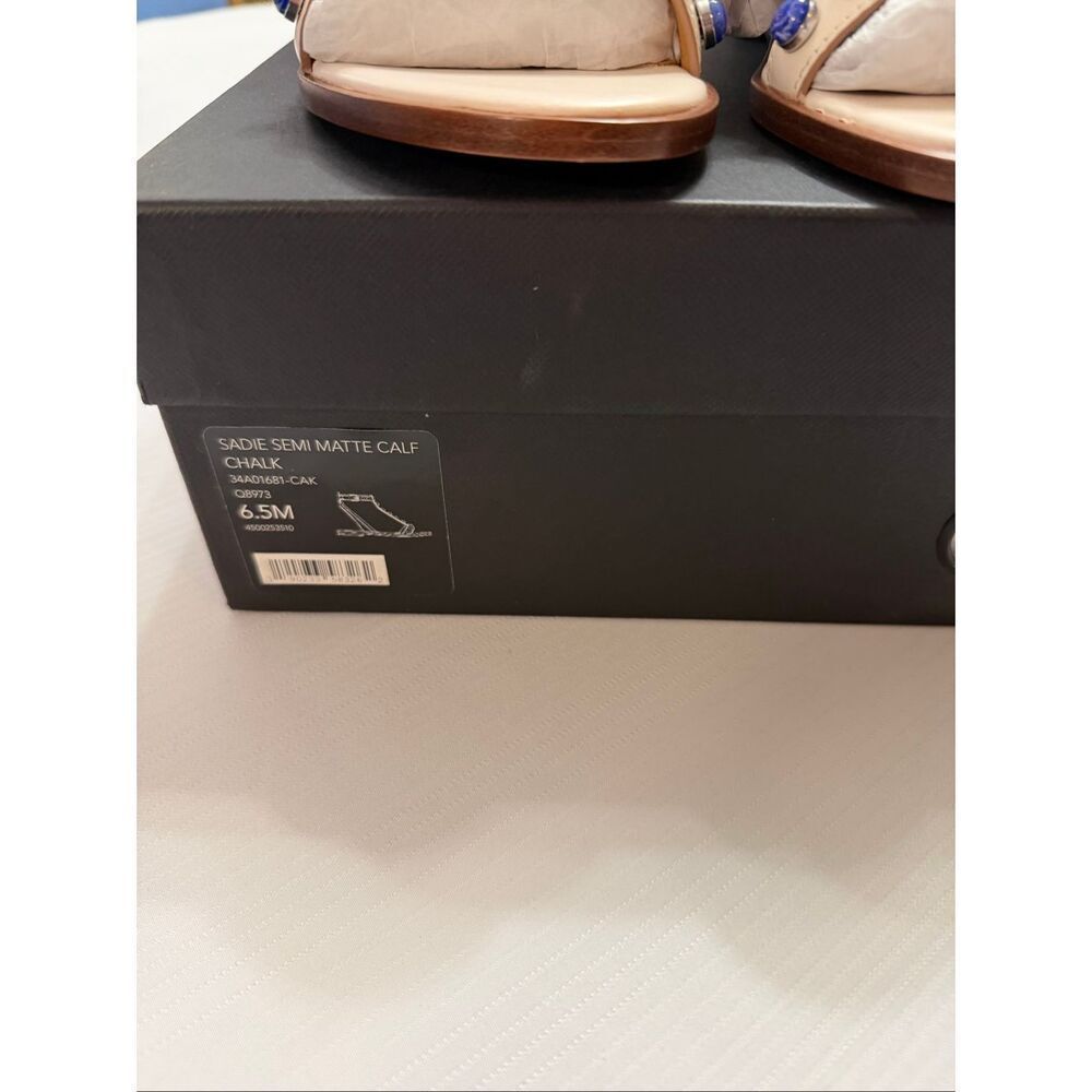 COACH Sadie New Semi Matte Flat Sandals Women’s Size 6.5 6 1/2 B Medium Chalk - Picture 2 of 9